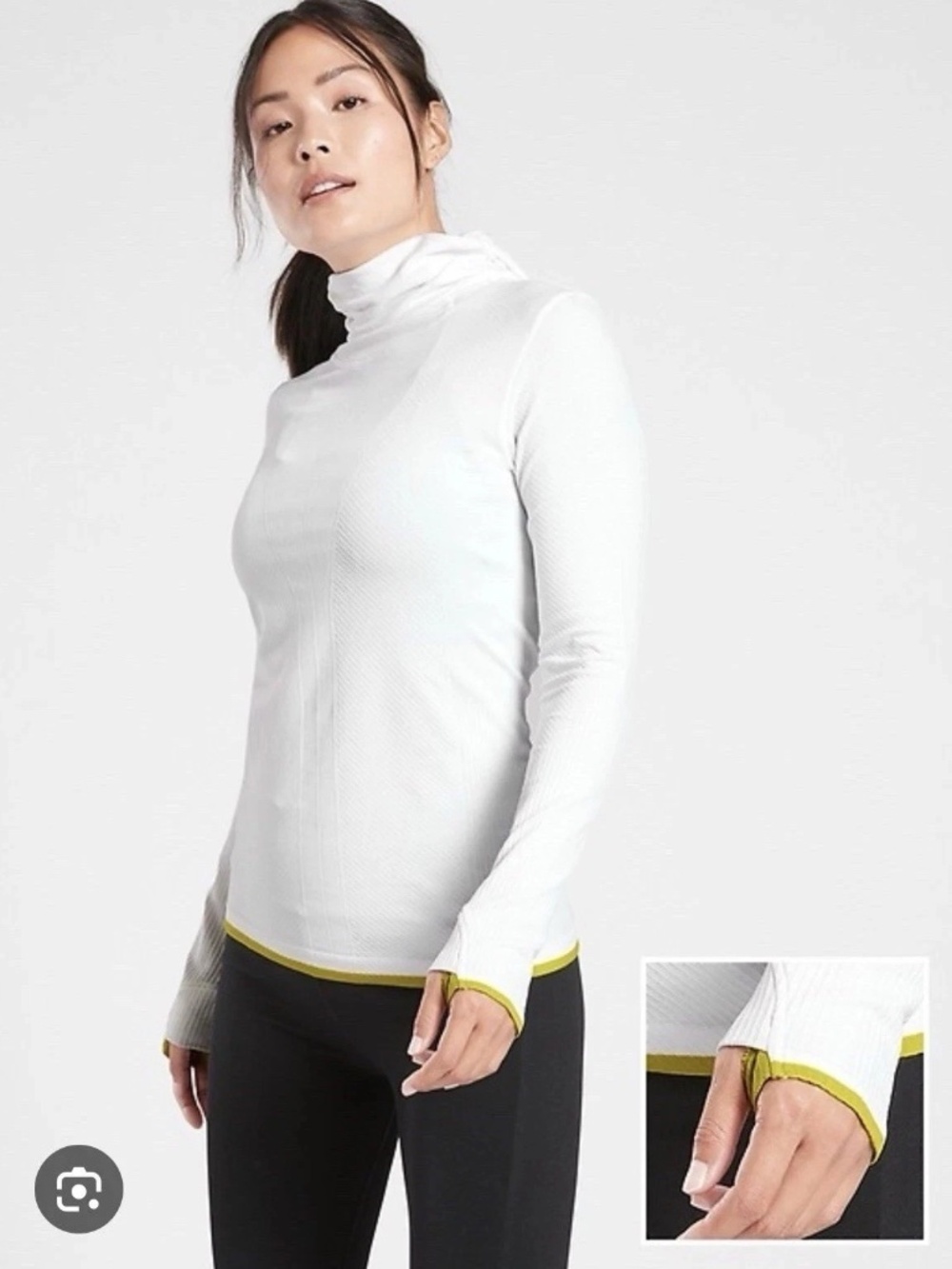 ✨NWT✨ ATHLETA Flurry Balaclava Seamless Hoodie Bright White Sz S